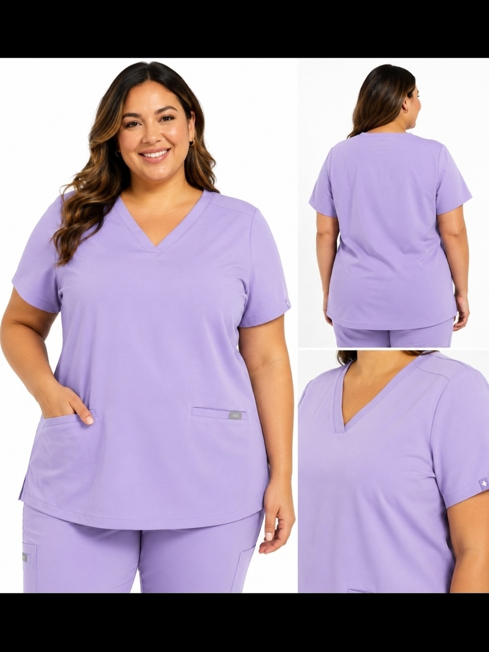 FIGS Technical Collection Women's XXL Lavender V-Neck Scrub Top -
